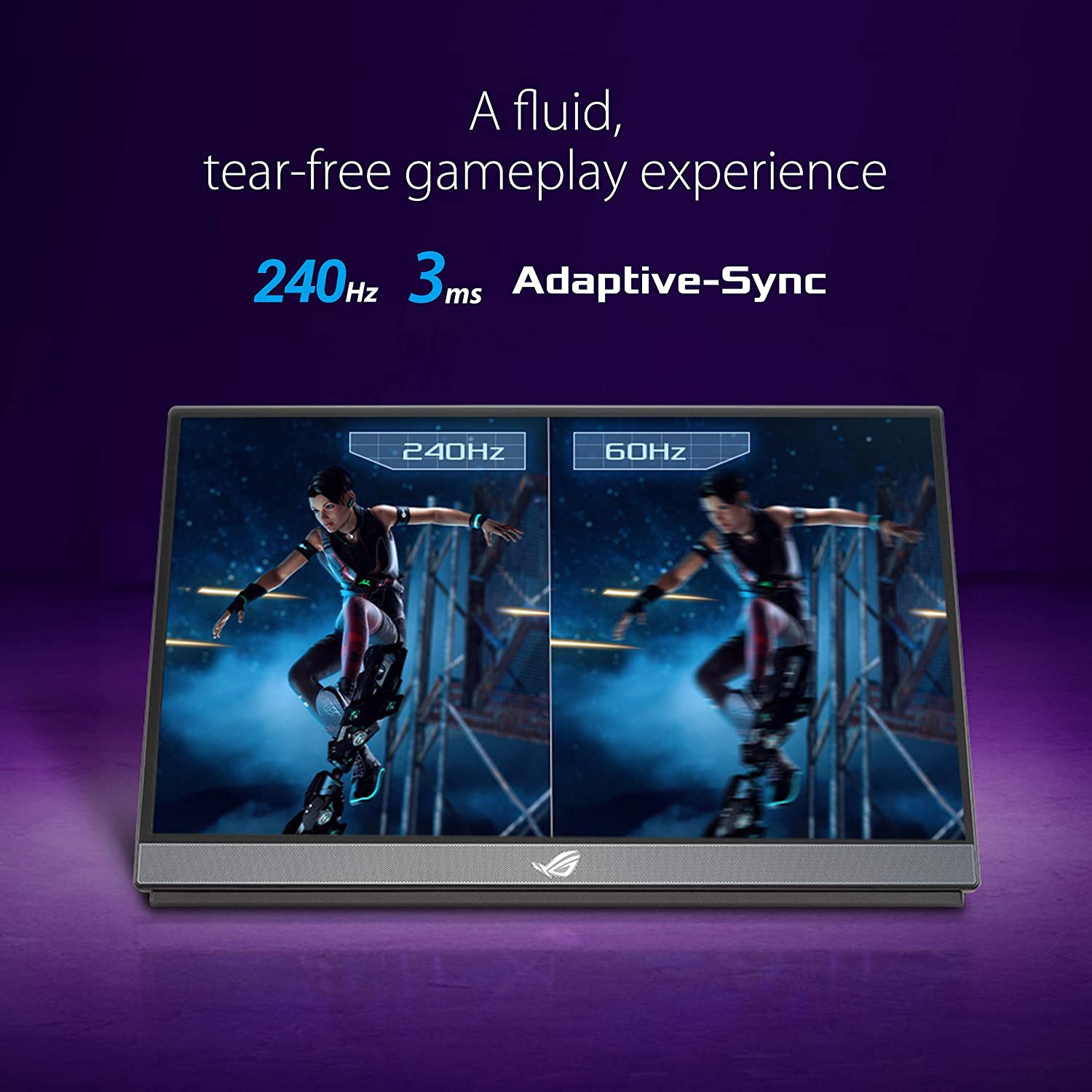 ROG Strix XG17AHPE Portable USB Type-C Gaming Monitor Ð 17.3-inch, IPS, (FullHD, 1920x1080), IPS, 240Hz(Above 144Hz), 3ms response time, Adaptive-sync, Non-Glare, USB-C, Micro-HDMI, Built-in battery, Eyecare (Certified Refurbished)