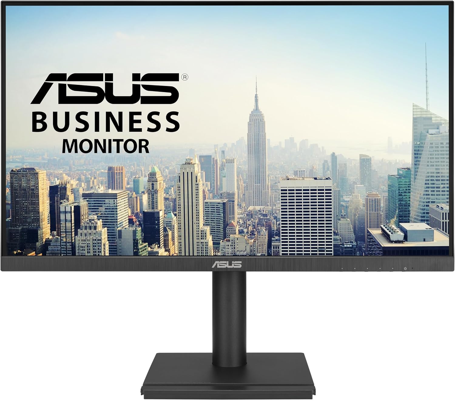 ASUS VA24DQFS Business Monitor – 24-inch (23.8-inch viewable), IPS, Full HD, Frameless, 100Hz, Adaptive-Sync, 1ms MPRT, HDMI, DisplayPort, VGA, Low Blue Light, Flicker Free, Ergonomic Design, Wall Mountable (Certified Refurbished)