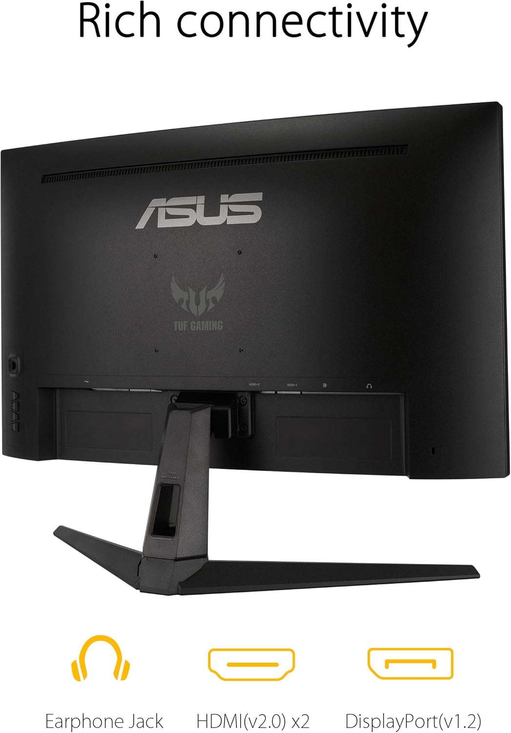 Asus TUF Gaming VG27WQ1B 27 inch Monitor | 2560 x 1440 | 165Hz, 144Hz | Extreme Low Motion Blur, HDR, Curved, FreeSync Premium | DisplayPort, HDMI | Speaker | (Certified Refurbished)