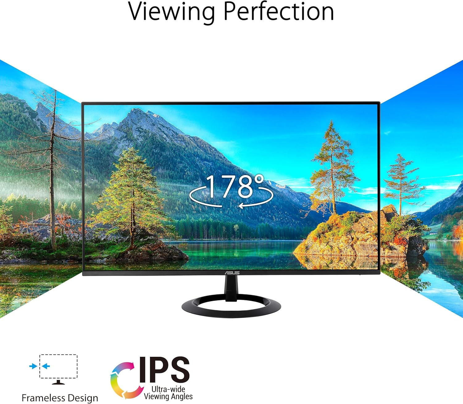 ASUS 24” (23.8-inch viewable) Eye Care Monitor (VZ24EHF) - IPS, Full HD (1920 x 1080), Frameless, 100Hz, Adaptive-Sync, 1ms, HDMI, Low Blue Light, Flicker Free, Ultra-Slim Profile (Certified Refurbished)