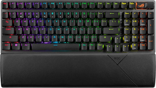 ASUS ROG Strix Scope II 96 Wireless Gaming Keyboard, Tri-Mode Connection, Dampening Foam & Switch-Dampening Pads, Hot-Swappable Pre-lubed ROG NX Snow Switches, PBT Keycaps, RGB-Black (Certified Refurbished)