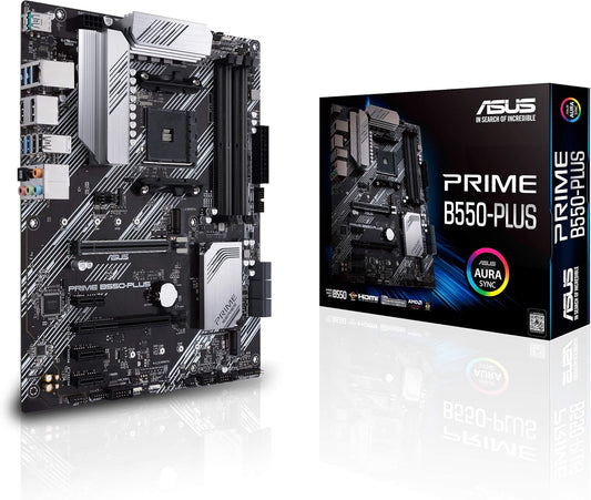 ASUS Prime B550-PLUS AMD AM4 Zen 3 Ryzen 5000 & 3rd Gen Ryzen ATX Motherboard (Certified Refurbished)