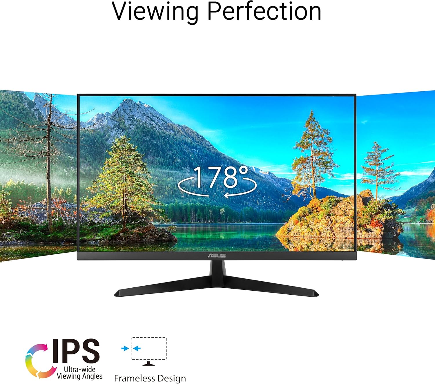 ASUS 27” 1080P Eye Care Monitor (VY279HGR) - Full HD, IPS, 120Hz, 1ms, Adaptive Sync, for Working and Gaming, Eye Care Plus, Blue Light Filter, Flicker Free, SmoothMotion, DisplayWidget (Certified Refurbished)