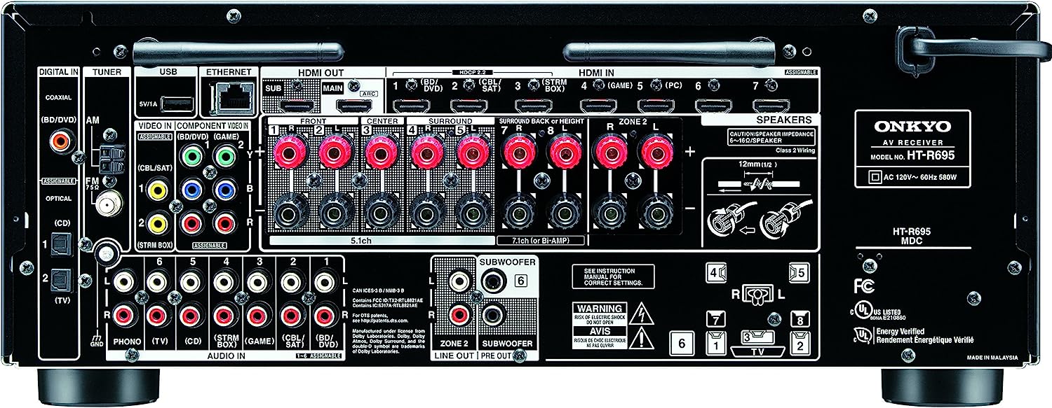 Onkyo HT-R693 5.1 Channel A/V Receiver (Certified Refurbished)