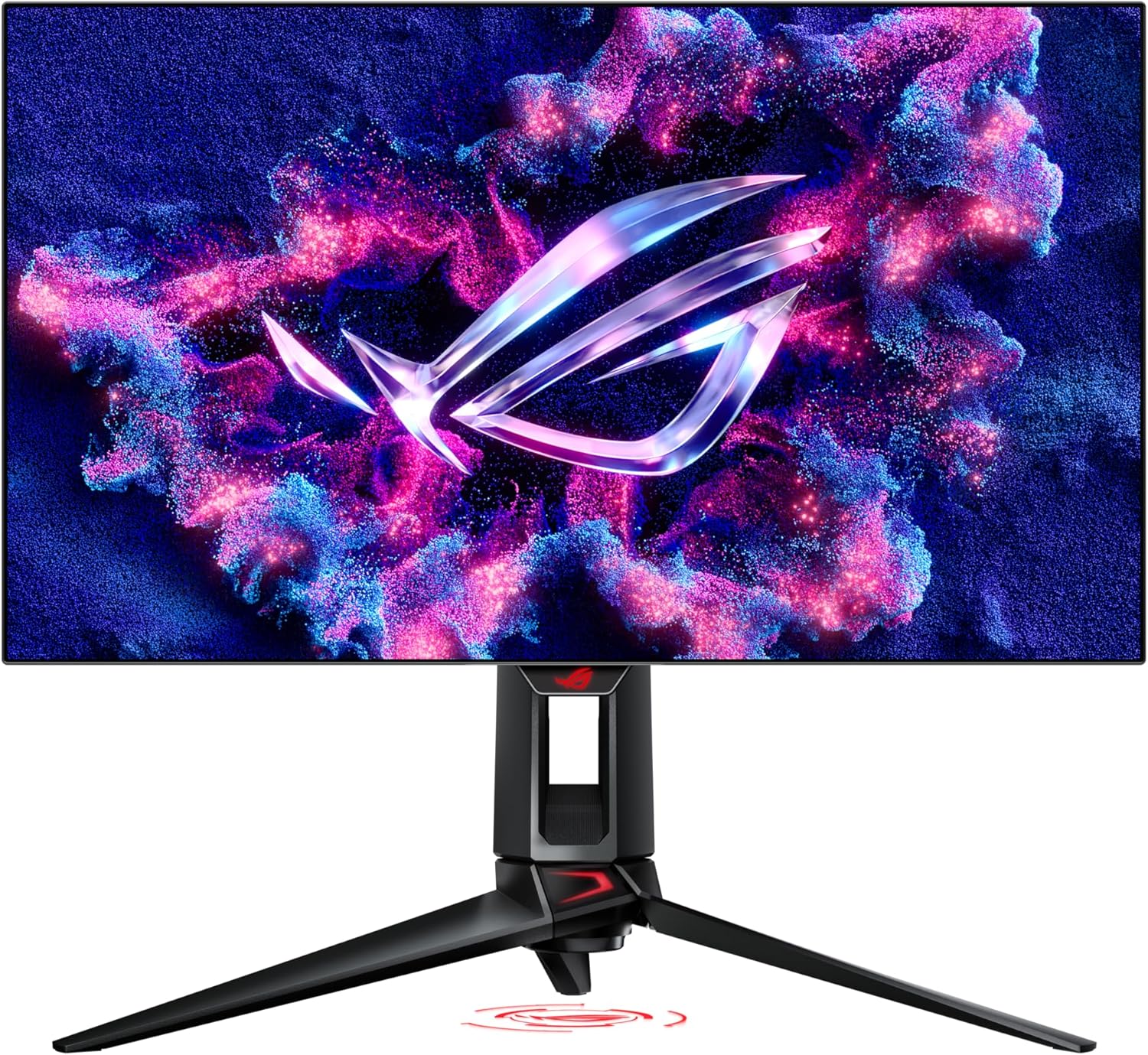 ASUS ROG Swift OLED 27” 1440P Gaming Monitor (PG27AQDP) - WOLED, QHD, 480Hz, 0.03ms, G-SYNC Compatible, Custom Heatsink, AI Assistant, DisplayHDR400 True Black, 99% DCI-P3, True 10-bit, DisplayWidget (Certified Refurbished)