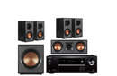 Onkyo TX-SR393 5.1 Channel Receiver + Klipsch Speakers Home Theater Bundle (Certified Refurbished)