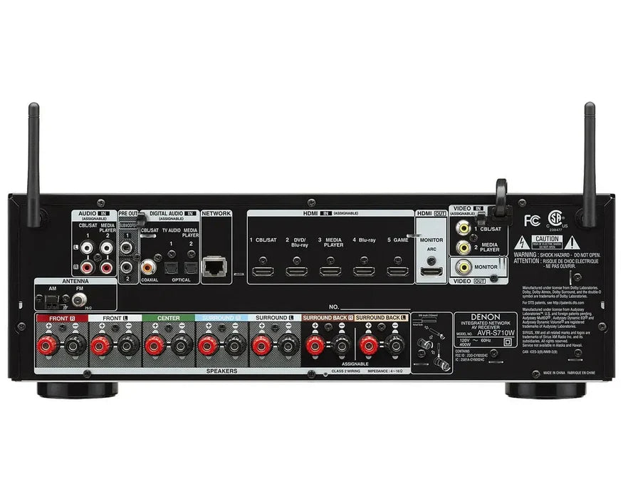 Denon AVR-S710W 7.2-channel home theater receiver with Wi-Fi, Bluetooth, Apple AirPlay, and Dolby Atmos (Refurbished)