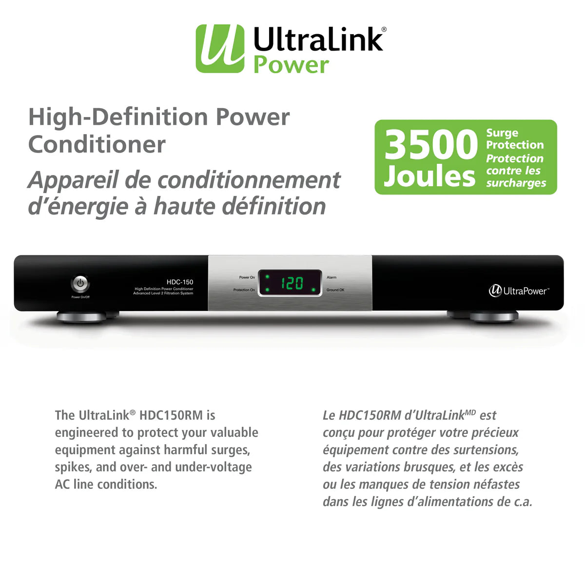Ultralink 8 Outlet Power Conditioner With 15 Amp Circuit Breaker (HDC150RM)