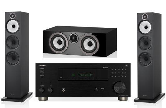 Onkyo TX-RZ30 A/V Receiver + Bowers & Wilkins 3.1 Speaker Setup (Certified Refurbished)
