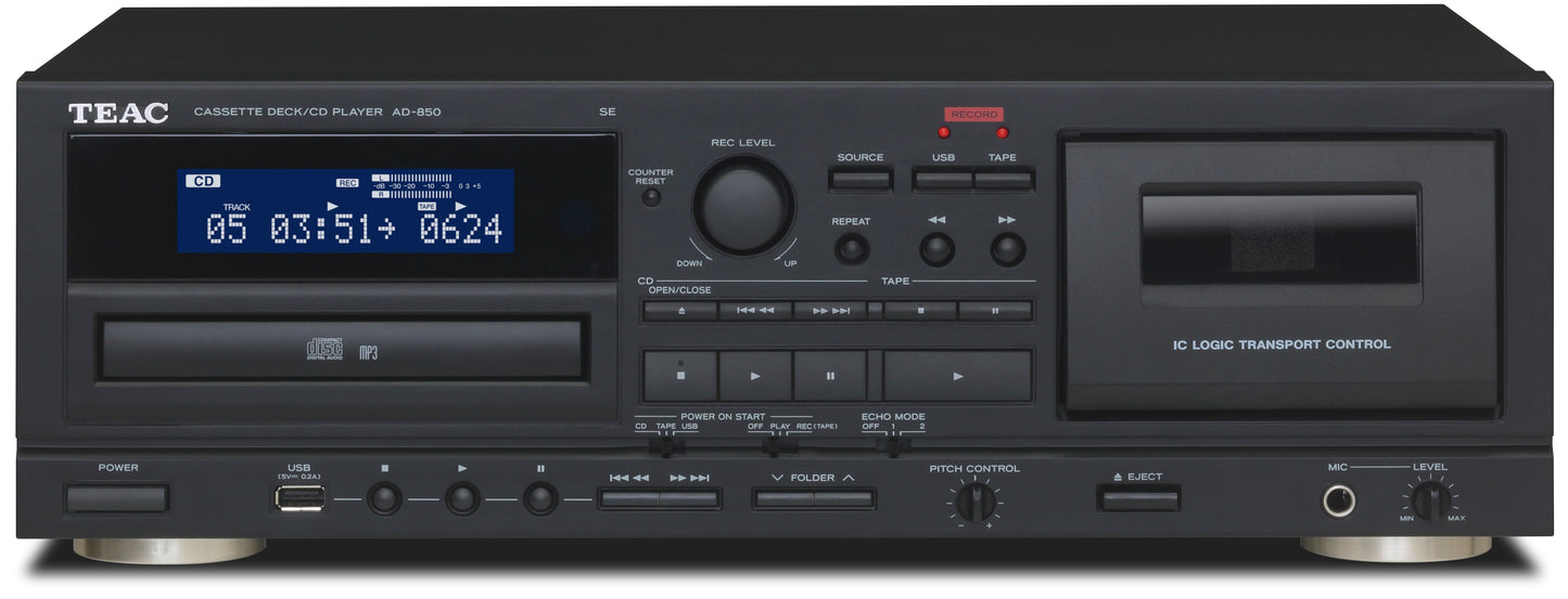 TEAC AD-850-SE Cassette Deck CD Player (Certified Refurbished)