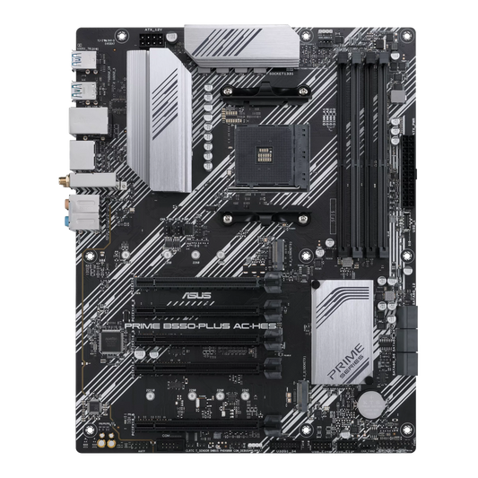 ASUS Prime B550-PLUS AC-HES AMD AM4 (3rd Gen Ryzen) ATX motherboard (dual M.2, PCIe 4.0, WIFI 5, 1 Gb Ethernet, DisplayPort/HDMI, SATA 6 Gbps, USB 3.2 Gen 2 Type-C, front USB 3.2 G (Certified Refurbished)
