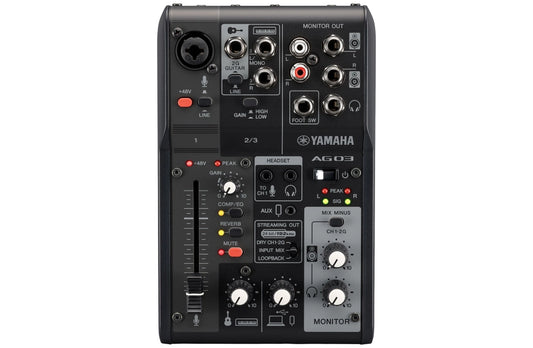 Yamaha AG03MK2 3-Channel Live Streaming Loopback Audio USB Mixer (Certified Refurbished)