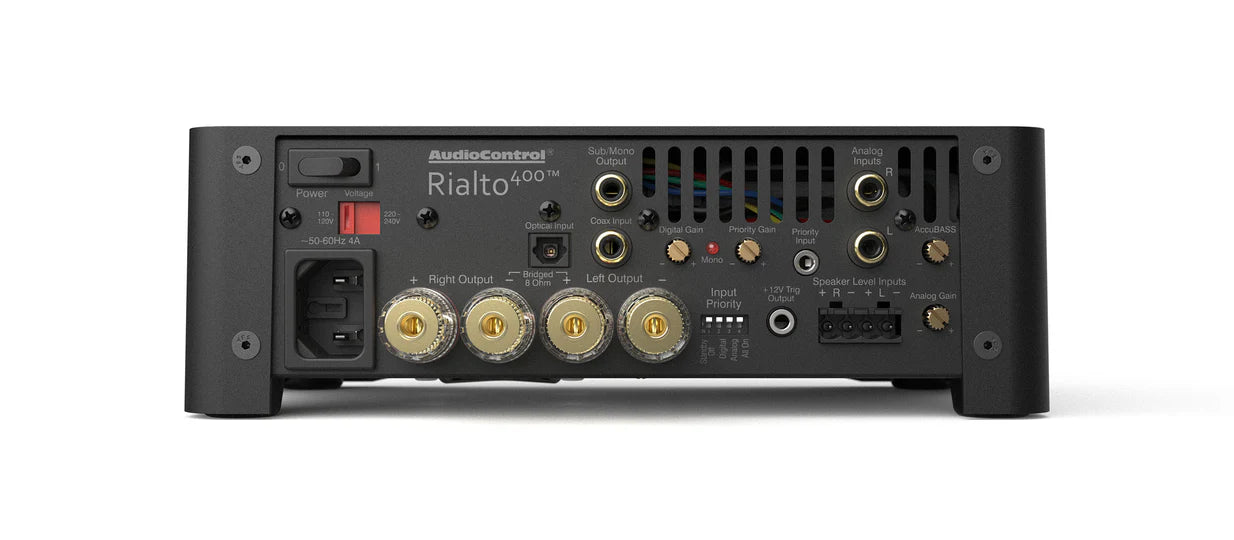 AudioControl Rialto 400 Compact 2.1‑Channel Amplifier & Hi‑Res DAC — Black (Factory Refurbished)