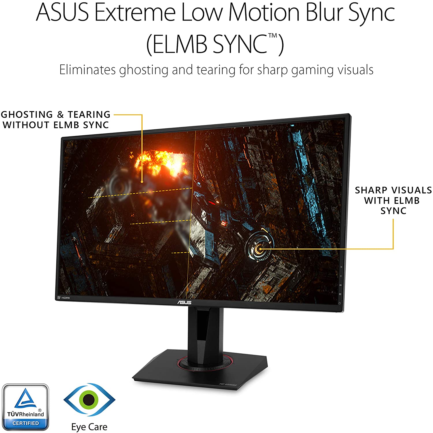 Asus TUF Gaming VG27AQ HDR Gaming Monitor – 27 inch WQHD (2560x1440), IPS, 165Hz (above 144Hz), G-SYNC Compatible (Certified Refurbished)