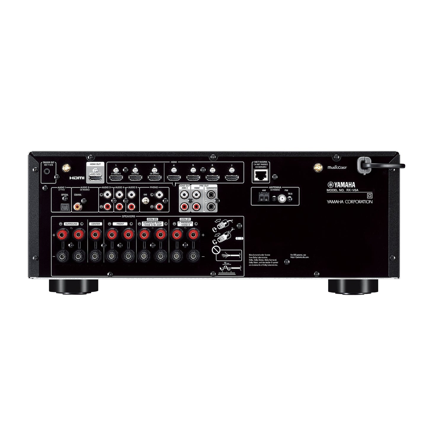 Yamaha RX-V6A 7.2-Channel AV Receiver with 8K HDMI and MusicCast (Certified Refurbished)