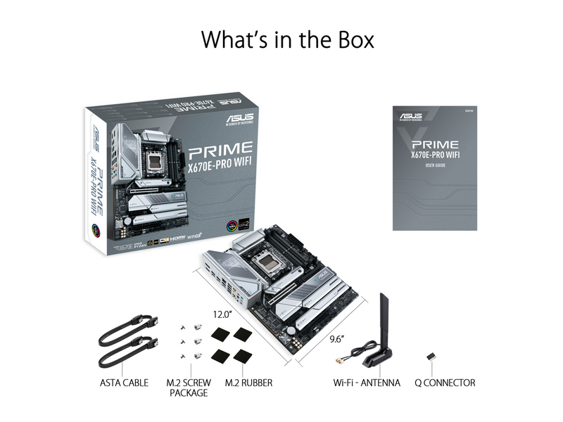 ASUS Prime X670E-PRO WiFi Socket AM5 (LGA 1718) Ryzen 7000 ATX Motherboard (PCIe 5.0,DDR5,4X M.2 Slots, USB 3.2 Gen 2x2 Type-C, USB4 Support, WiFi 6E, and 2.5G Ethernet) (Certified Refurbished)