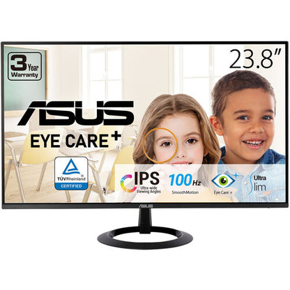 ASUS VZ27EHF Eye Care Gaming Monitor – 27 inch Full HD (1920 x 1080), IPS, Frameless, 100Hz, Adaptive-Sync, 1ms MPRT, HDMI, Low Blue Light, Flicker Free, Wall Mountable (Certified Refurbished)