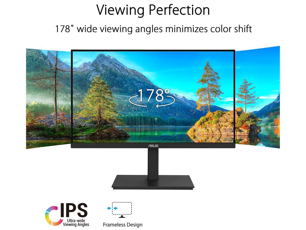 ASUS VA24ECPSN Docking Monitor – 23.8 inch, Full HD, IPS, Frameless, USB-C, RJ45, 75Hz, Adaptive-Sync, Stereo Speakers, Low Blue Light, Flicker Free, Ergonomic Design, Wall Mountable (Certified Refurbished)