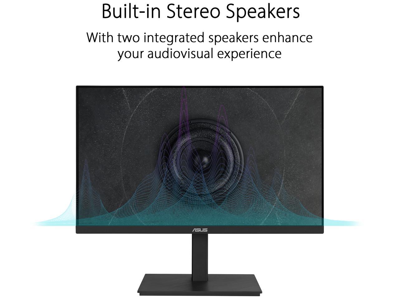 ASUS VA24ECPSN Docking Monitor – 23.8 inch, Full HD, IPS, Frameless, USB-C, RJ45, 75Hz, Adaptive-Sync, Stereo Speakers, Low Blue Light, Flicker Free, Ergonomic Design, Wall Mountable (Certified Refurbished)