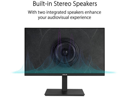ASUS VA24ECPSN Docking Monitor – 23.8 inch, Full HD, IPS, Frameless, USB-C, RJ45, 75Hz, Adaptive-Sync, Stereo Speakers, Low Blue Light, Flicker Free, Ergonomic Design, Wall Mountable (Certified Refurbished)