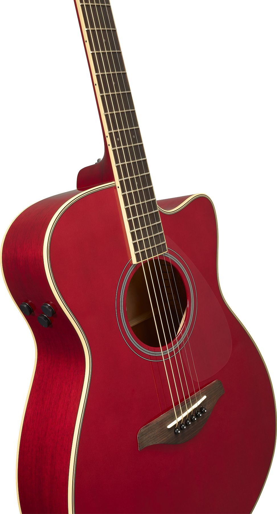 Yamaha FSCTA RR Folk/Concert TransAcoustic 6-String RH Acoustic Electric Guitar - Ruby Red (Certified Refurbished)