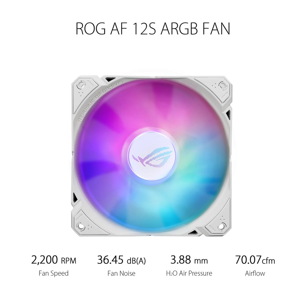 ASUS ROG Ryuo III 360 ARGB White Edition All-in-One Liquid CPU Cooler (360mm Radiator, Asetek 8th Gen Pump, Anime Matrix LED Display, ARGB Fans, Aura Sync, Intel LGA 1700/1200/115x & AMD AM5/AM4) (Certified Refurbished)