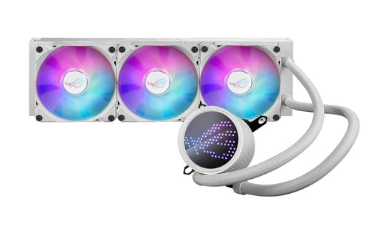 ASUS ROG Ryuo III 360 ARGB White Edition All-in-One Liquid CPU Cooler (360mm Radiator, Asetek 8th Gen Pump, Anime Matrix LED Display, ARGB Fans, Aura Sync, Intel LGA 1700/1200/115x & AMD AM5/AM4) (Certified Refurbished)