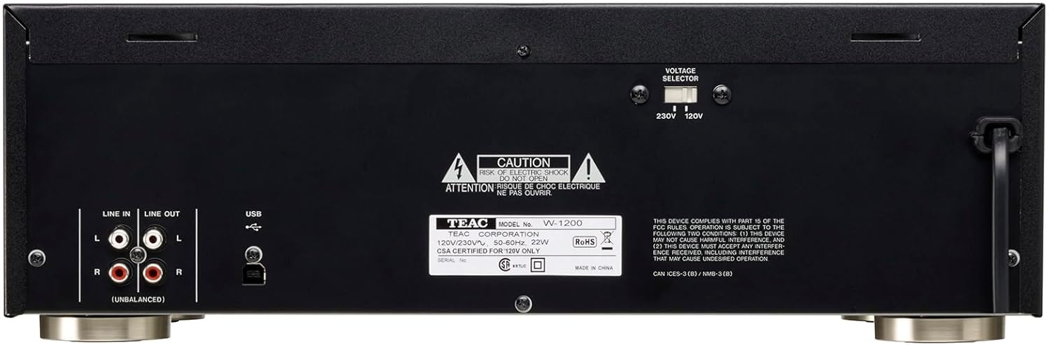 TEAC W-1200 Dual Cassette Deck with Recorder/USB/Pitch/Karaoke-Mic-in and Remote (Certified Refurbished)