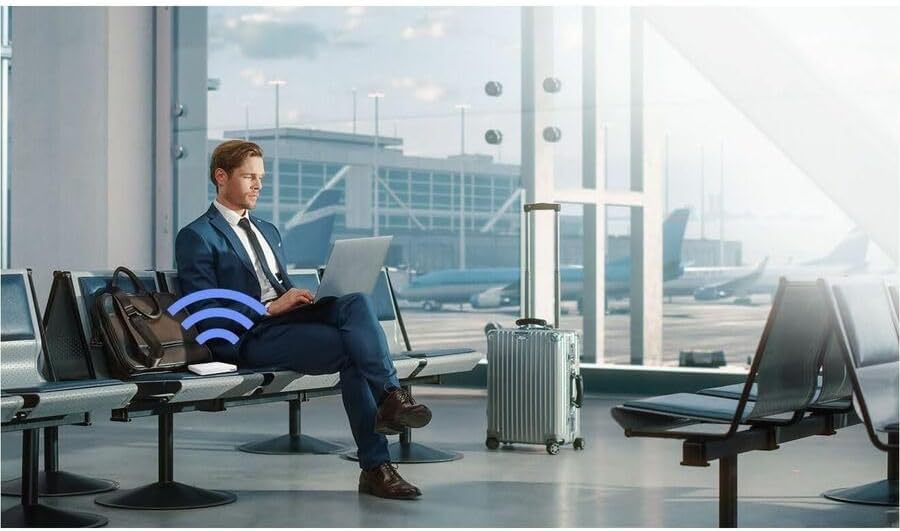 ASUS RT-AX57 GO - AX3000 Dual Band WiFi 6 (802.11ax) Travel Router, Support 4G/5G Mobile tethering&Public WiFi (WISP) Mode, Subscription-Free Network Security, VPN Features, AiMesh, Guest Portal (Certified Refurbished)