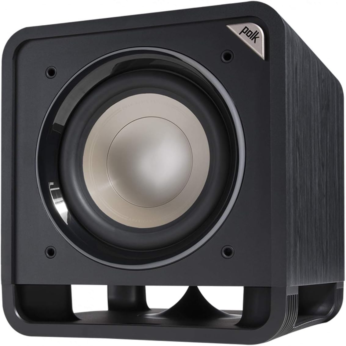 Polk Audio HTS 12 Powered Subwoofer, Power Port Technology, 12” Woofer, up to 400W Amp, Ultimate Home Theater Experience, Washed Black Walnut (Refurbished)