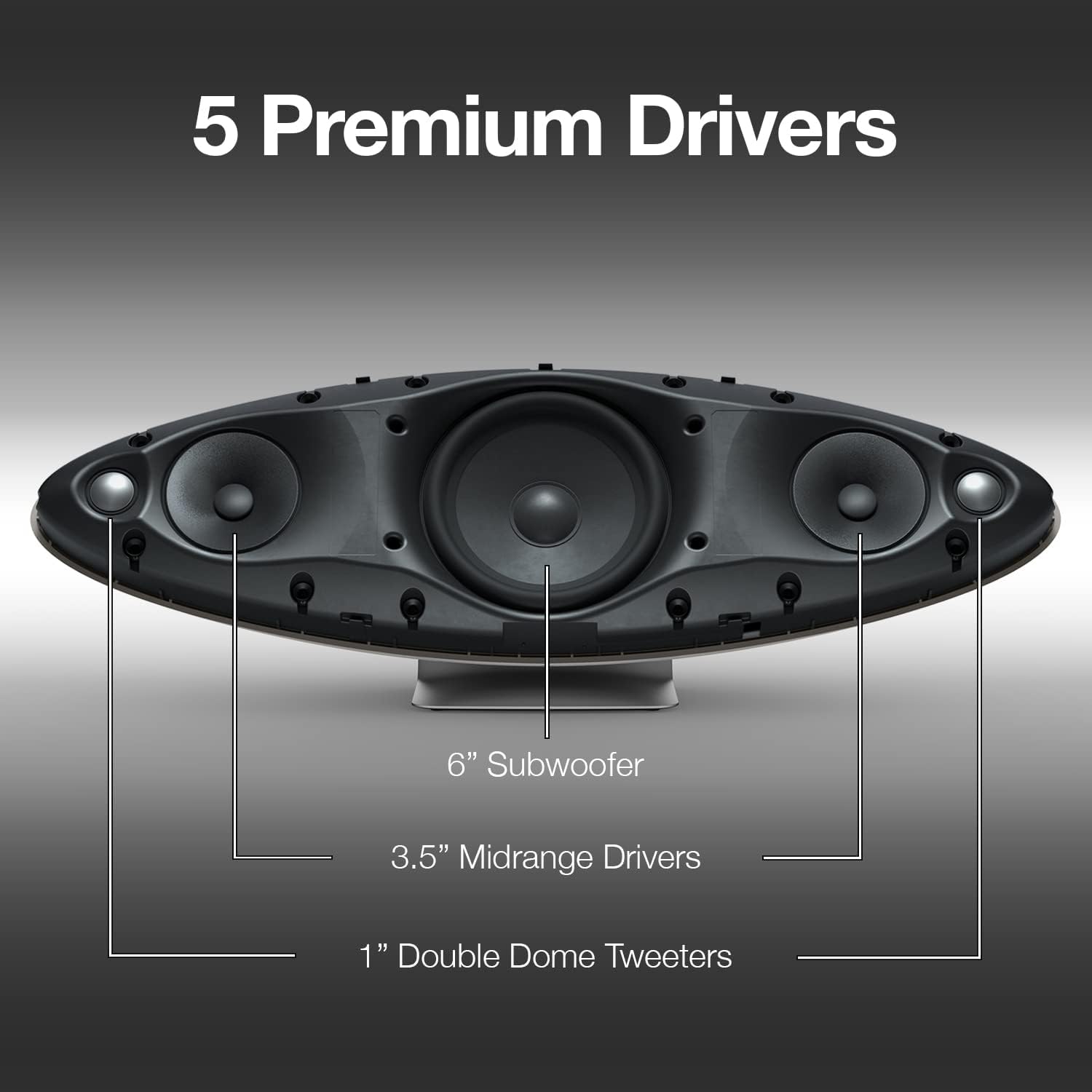 Bowers & Wilkins Zeppelin Wireless Speaker with 5 Drivers & Subwoofer