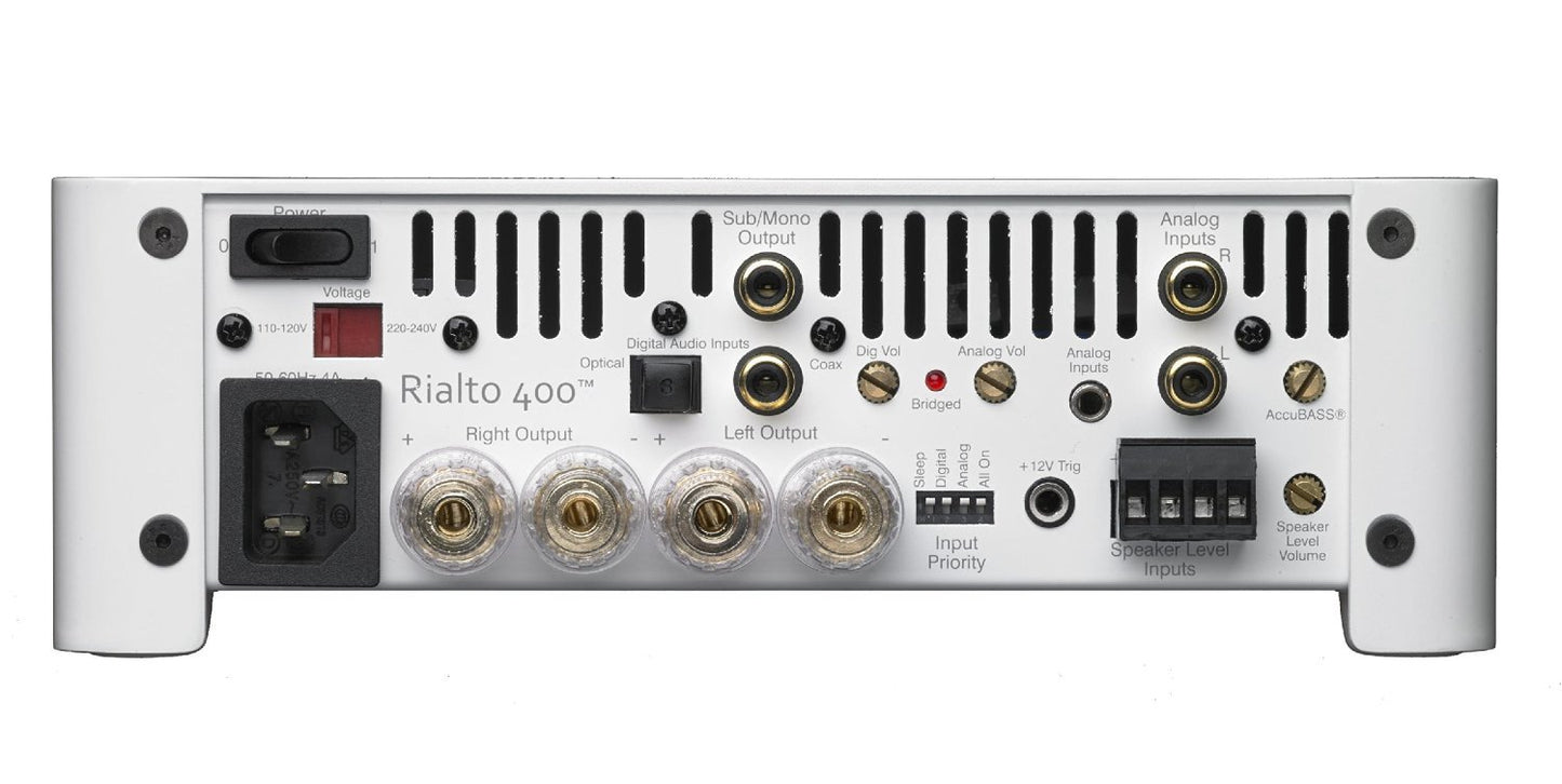 AudioControl Rialto 400 Compact 2.1‑Channel Amplifier & Hi‑Res DAC —White (Factory Refurbished)