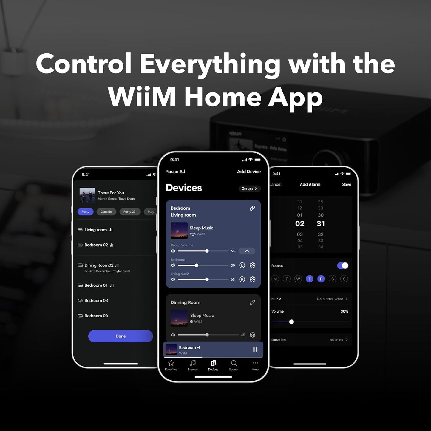 WiiM Amp Ultra with Voice Remote 2 | 100W Streaming Amplifier with Premium ESS ES9039Q2M DAC & Dual TI TPA3255 Amps | Built-in RoomFit EQ & Touchscreen | HDMI ARC, Optical, RCA Inputs (Certified Refurbished)