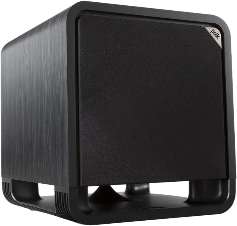 Polk Audio HTS 12 Powered Subwoofer, Power Port Technology, 12” Woofer, up to 400W Amp, Ultimate Home Theater Experience, Washed Black Walnut (Refurbished)