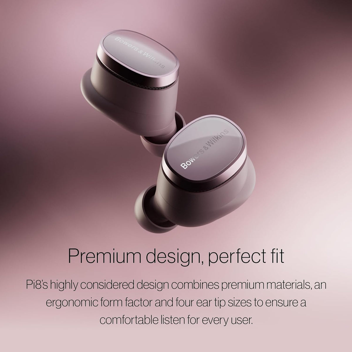 Bowers & Wilkins Pi8 True Wireless Earbuds - aptX Lossless, Active Noise Cancelling, Wireless Charging (Refurbished)