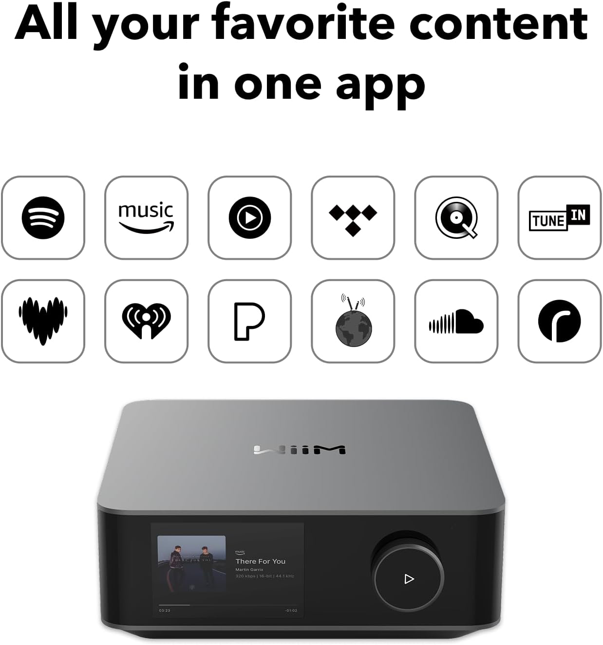 WiiM Amp Ultra with Voice Remote 2 | 100W Streaming Amplifier with Premium ESS ES9039Q2M DAC & Dual TI TPA3255 Amps | Built-in RoomFit EQ & Touchscreen | HDMI ARC, Optical, RCA Inputs (Certified Refurbished)