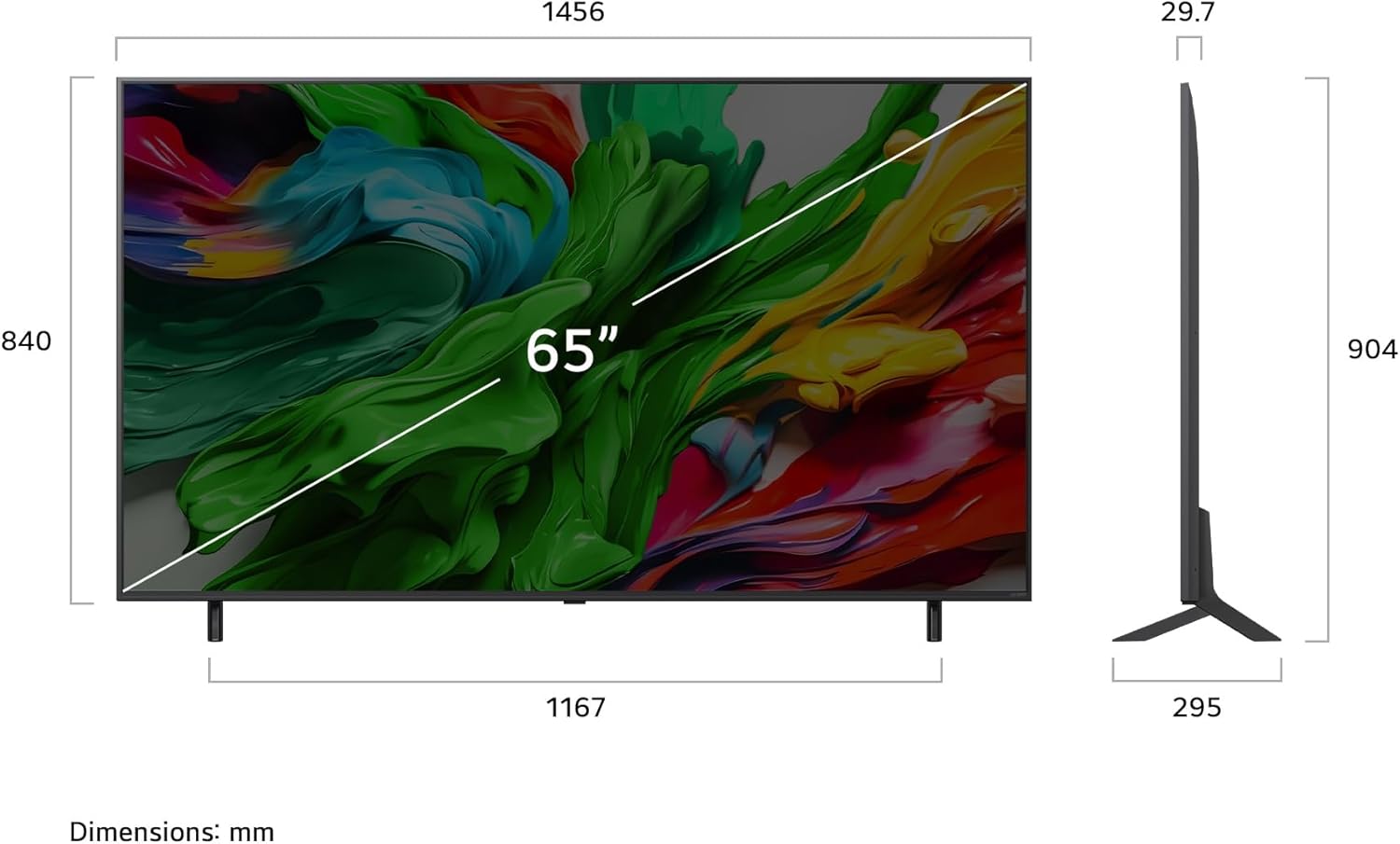 LG 65-Inch QNED85 Mini LED QNED Evo 4K Smart TV - α8 AI Processor 4K Gen 2, Dynamic QNED Colour, Alexa Built-In, 120Hz Refresh Rate, HDMI 2.1, FreeSync, VRR, WebOS 25, Magic Remote (65QNED85) (Refurbished)