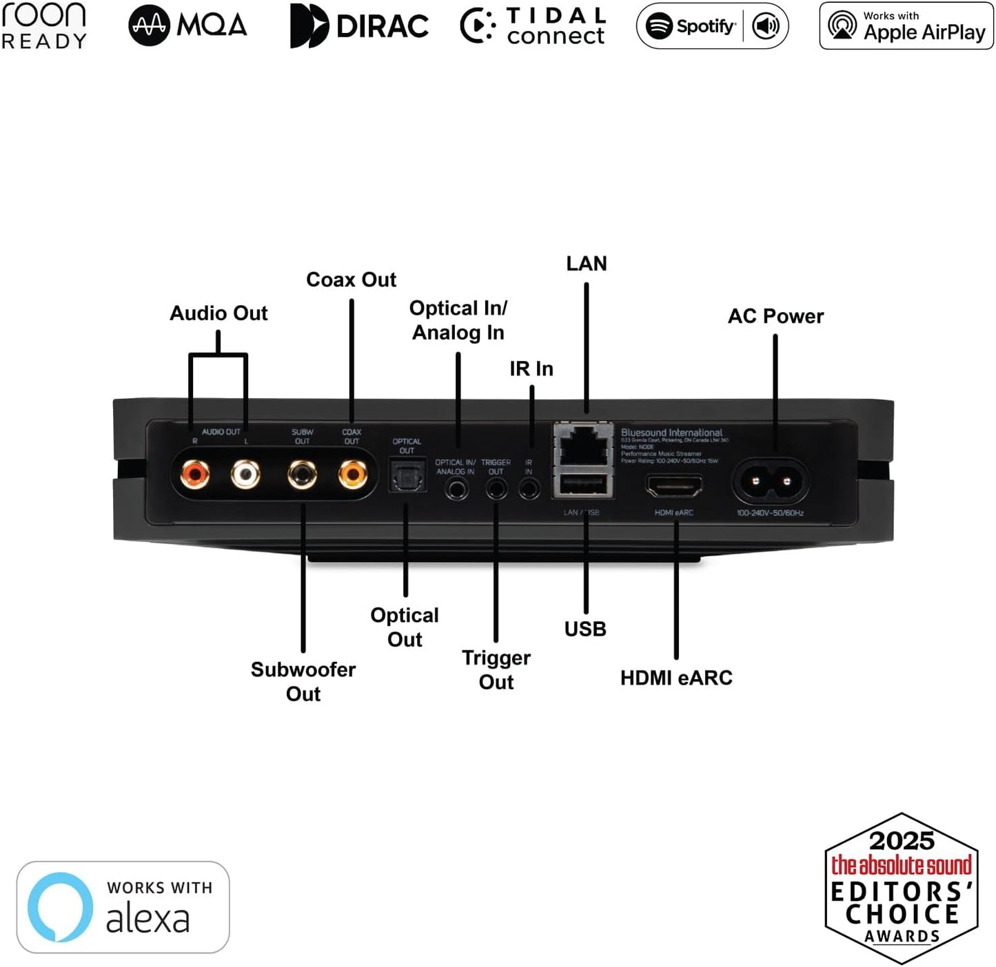Bluesound Node Performance Multi-Room Hi-Res Wireless Music Streamer (New)