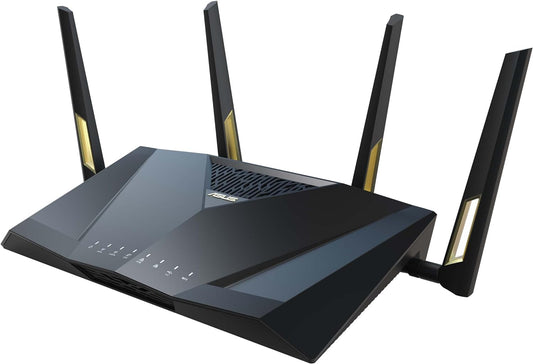 ASUS RT-AX88U Pro (AX6000) Dual Band WiFi 6 Extendable Gaming Router, Dual 2.5G Ports, ASUS Rangeboost Plus, Port Forwarding, Subscription-Free Network Security, VPN, AiMesh Compatible (Certified Refurbished)