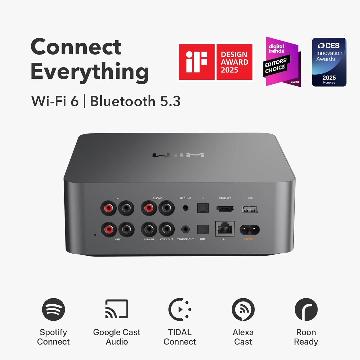 WiiM Ultra Music Streamer & Digital Preamp | 3.5" Touchscreen, Compatible with Google Cast & Alexa, Stream Spotify, Amazon Music, Tidal & More | HDMI ARC, Phono Input & Headphone Output (Certified Refurbished)