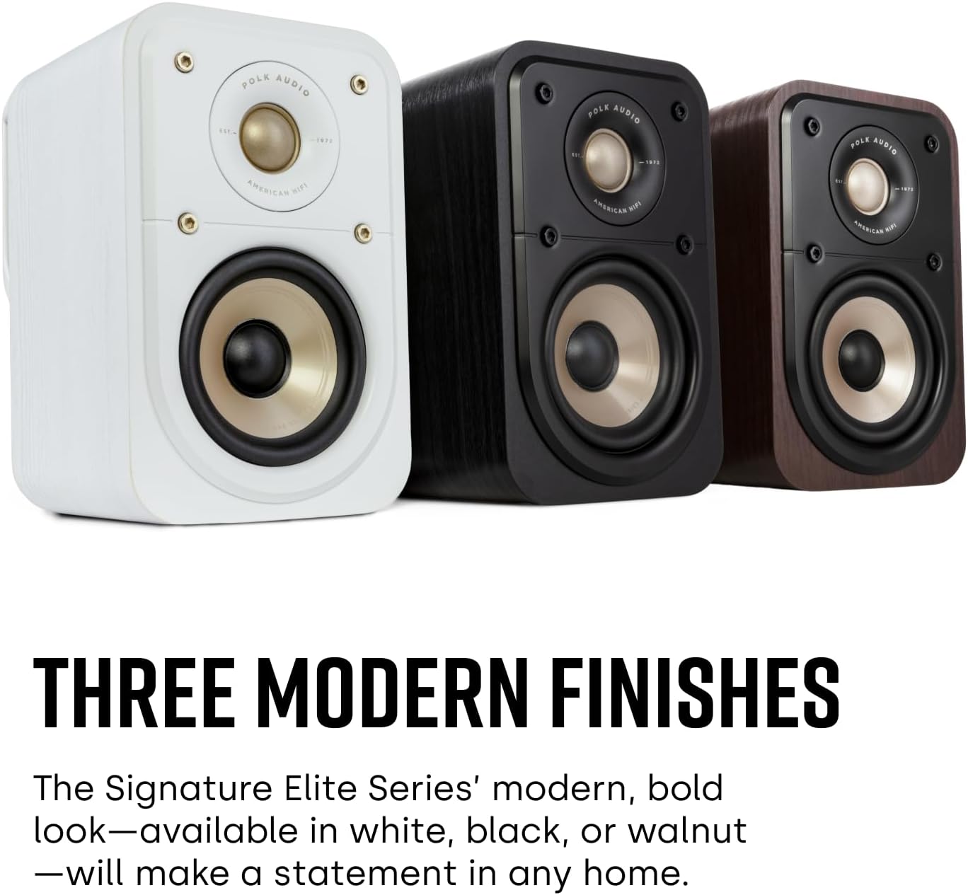 Polk Signature Elite ES10 Surround Sound Speakers - Hi-Res Audio Certified, Dolby Atmos & DTS:X Compatible, 1" Tweeter & 4" Woofer, Power Port Technology for Bass (Refurbished)