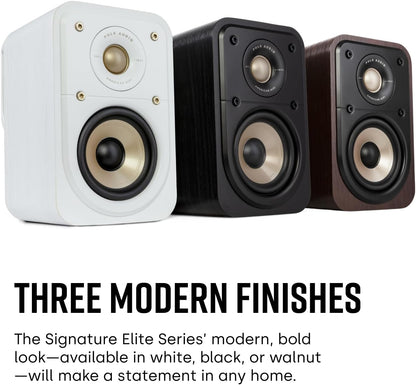 Polk Signature Elite ES10 Surround Sound Speakers - Hi-Res Audio Certified, Dolby Atmos & DTS:X Compatible, 1" Tweeter & 4" Woofer, Power Port Technology for Bass (Refurbished)