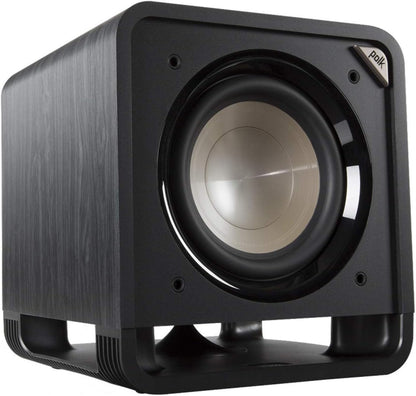 Polk Audio HTS 12 Powered Subwoofer, Power Port Technology, 12” Woofer, up to 400W Amp, Ultimate Home Theater Experience, Washed Black Walnut (Refurbished)