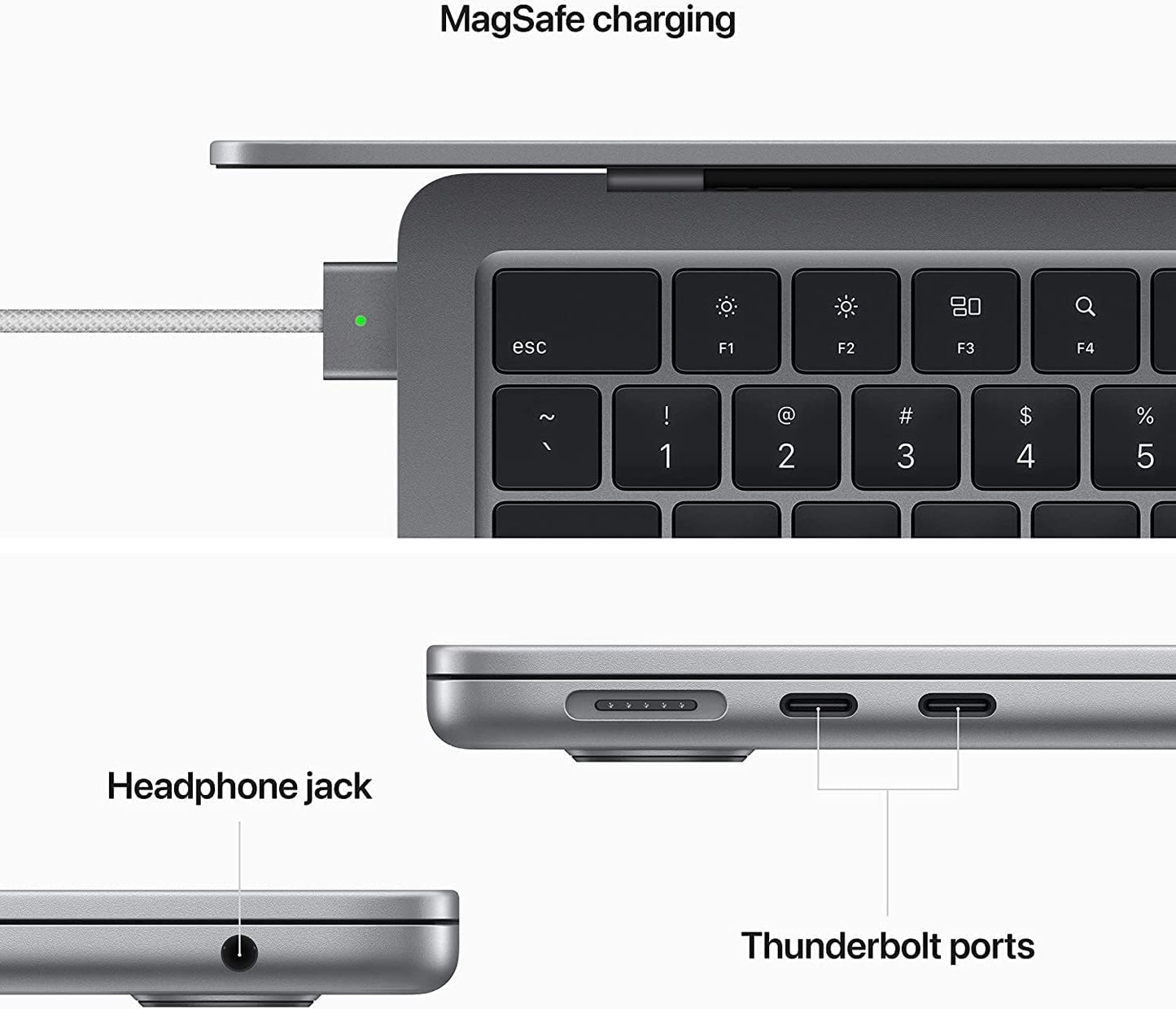 Macbook Air (13", 2022, M2 series) - Space Gray - French Canadian (Certified Refurbished)