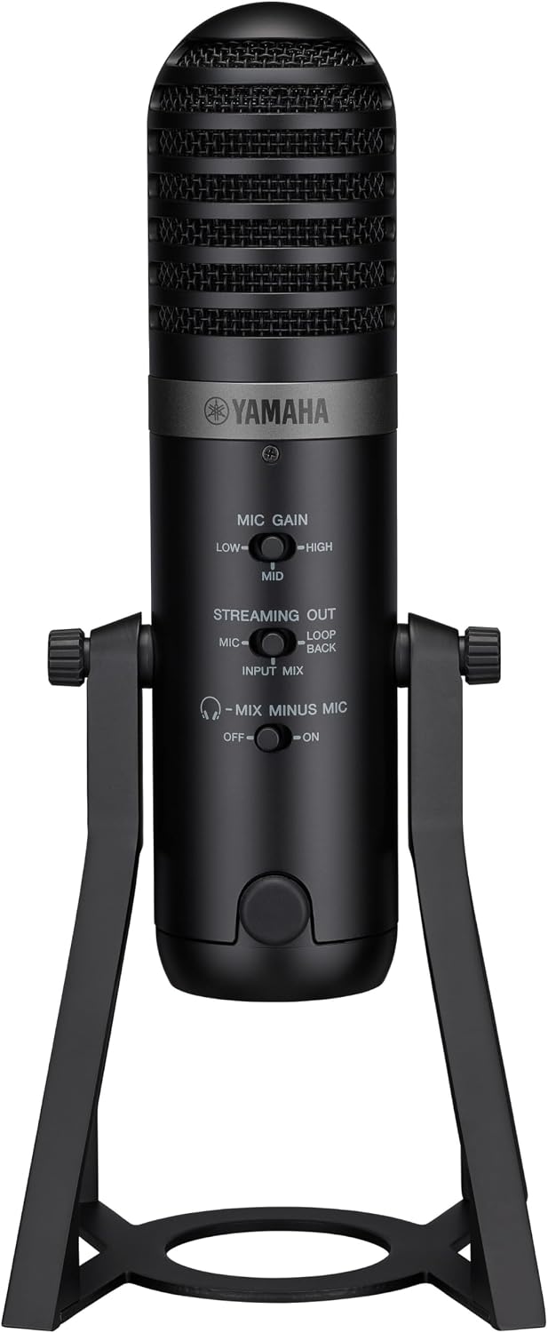 Yamaha AG01 Live Streaming USB Condenser Microphone, High Resolution Audio Recording and Playback, for Windows, Mac, iOS and Android (Certified Refurbished)