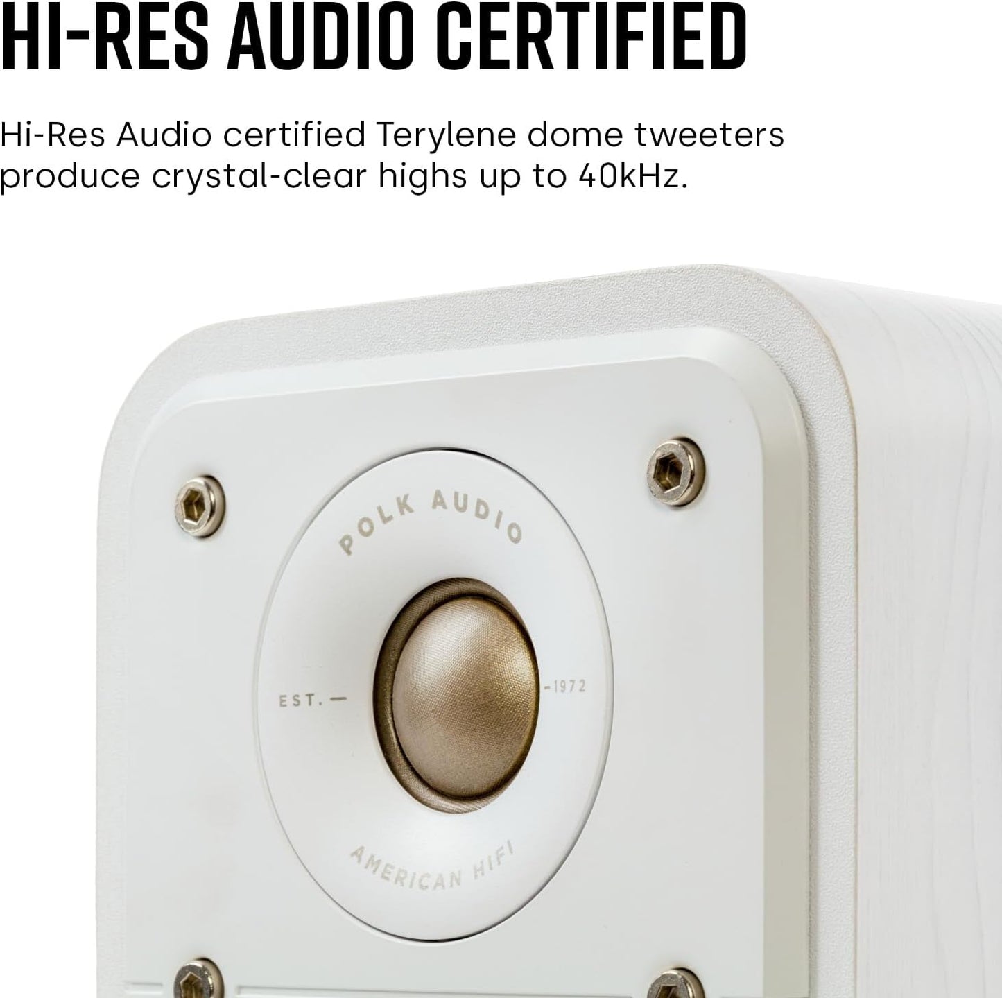 Polk Signature Elite ES10 Surround Sound Speakers - Hi-Res Audio Certified, Dolby Atmos & DTS:X Compatible, 1" Tweeter & 4" Woofer, Power Port Technology for Bass (Refurbished)