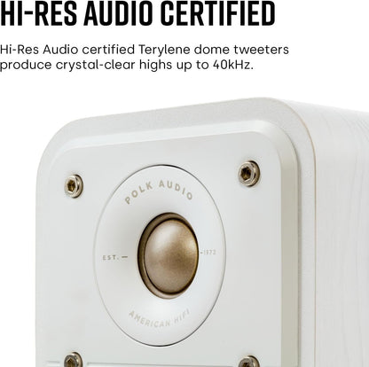 Polk Signature Elite ES10 Surround Sound Speakers - Hi-Res Audio Certified, Dolby Atmos & DTS:X Compatible, 1" Tweeter & 4" Woofer, Power Port Technology for Bass (Refurbished)