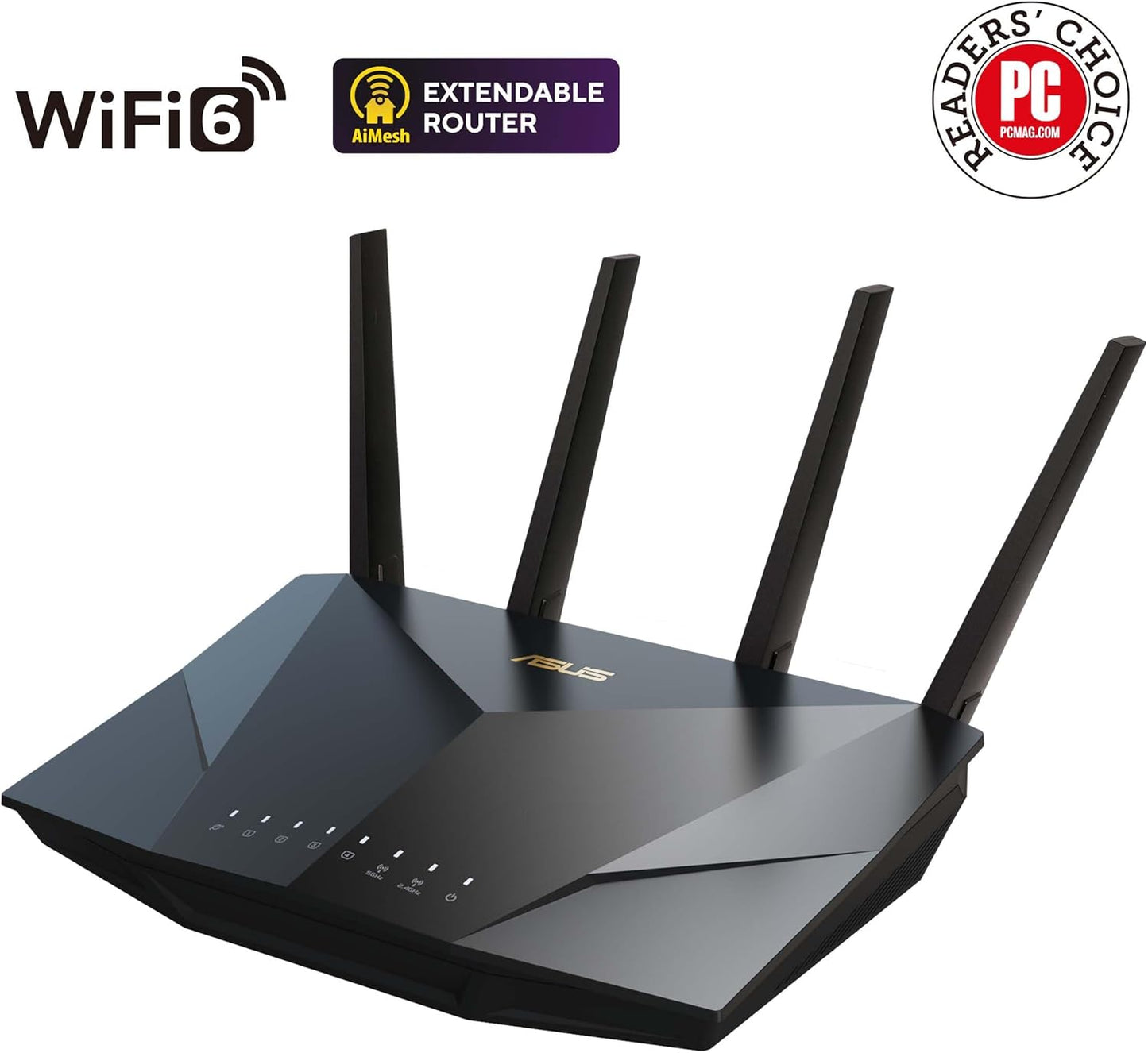 ASUS RT-AX5400 Dual Band WiFi 6 Extendable Router (Certified Refurbished)