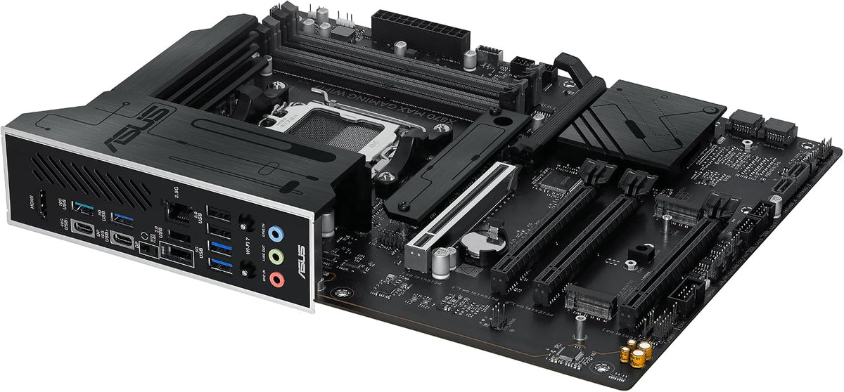 ASUS X870 MAX Gaming WIFI7 AMD AM5 ATX Motherboard, 12+2+1 80A DrMOS, DDR5, PCIe 5.0 x16 Q-Release, 3X M.2, Wi-Fi 7 Q-Antenna, 2.5Gb LAN, USB4 Type-C, USB-C 20Gbps, BIOS Flashback, Aura Sync (Certified Refurbished)