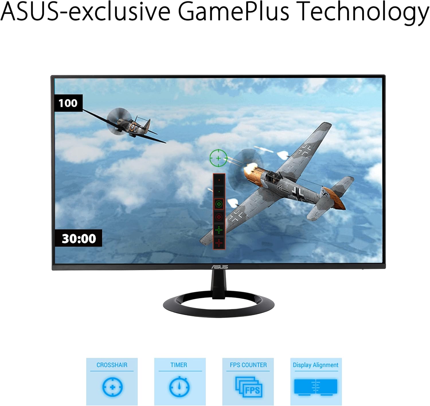 ASUS 24” (23.8-inch viewable) Eye Care Monitor (VZ24EHF) - IPS, Full HD (1920 x 1080), Frameless, 100Hz, Adaptive-Sync, 1ms, HDMI, Low Blue Light, Flicker Free, Ultra-Slim Profile (Certified Refurbished)
